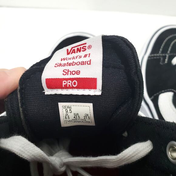 Vans Unisex Classic Sk8-Hi, High Top Sneakers, Black/White Men's 9.5 Authentic - Picture 7 of 15